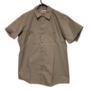 Vintage Rivco Size Medium Half Short Sleeve Gray Uniform Shirt *New*